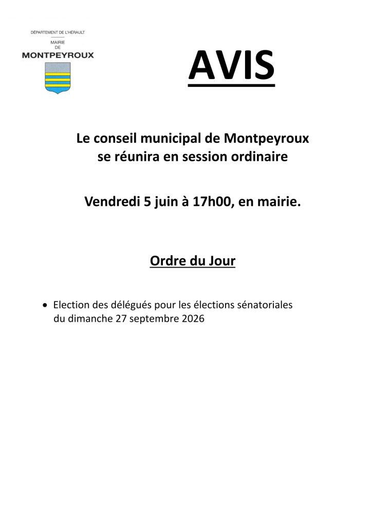 Prochain conseil municipal odj